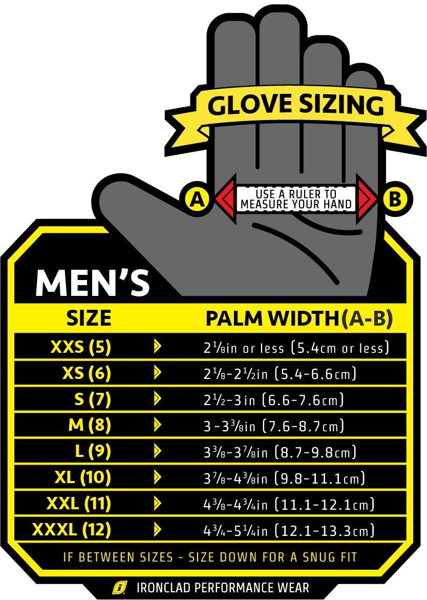 Men's Glove Size Chart